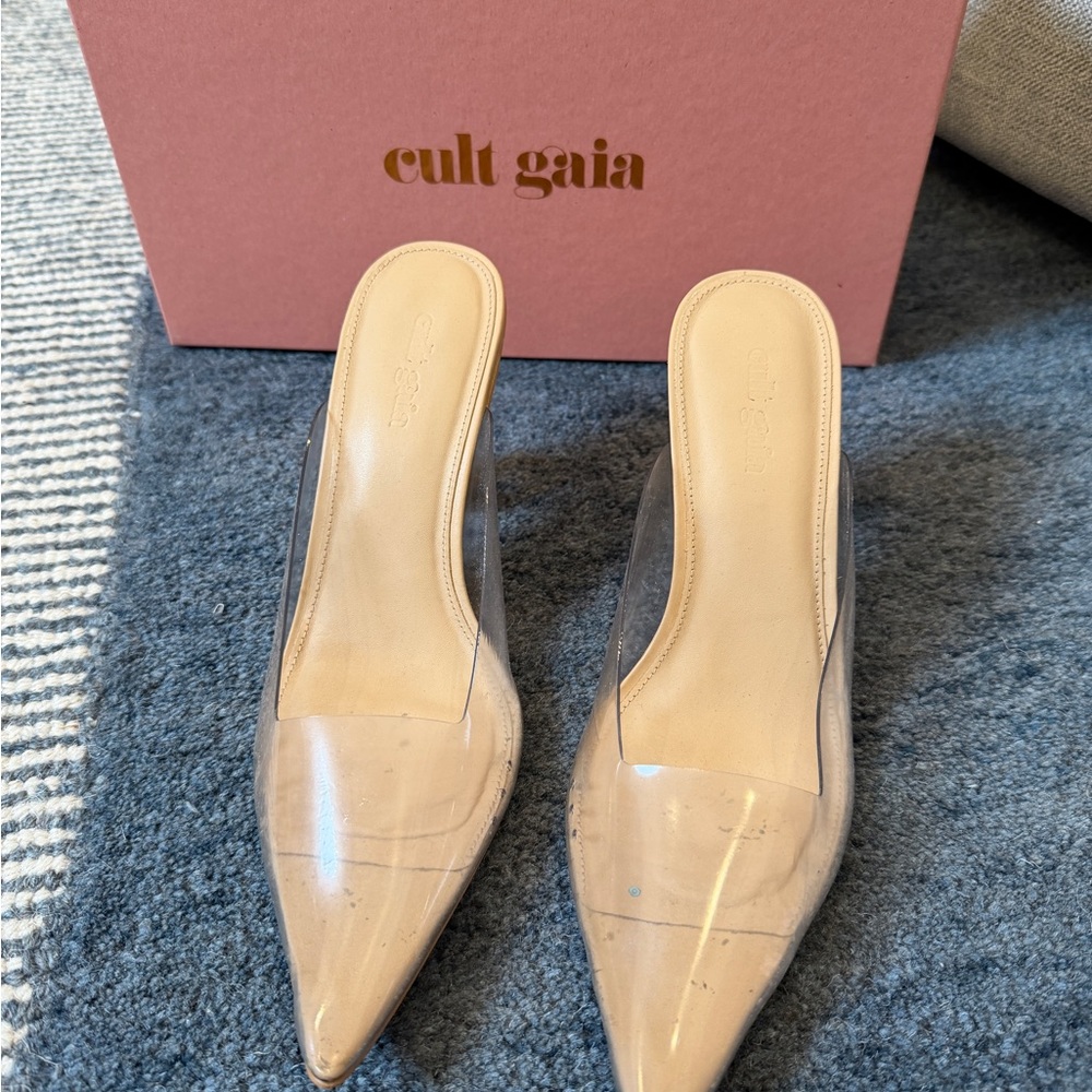 Cult Gaia Women's Clear and Nude Mules